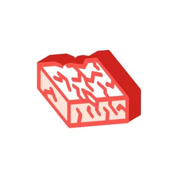 Defective brick isometric icon vector illustration Stock Illustration