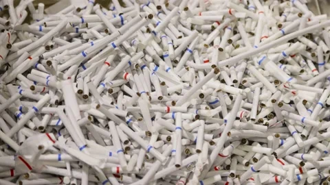 Defective cigarettes Stock Footage 169451094