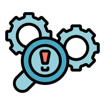 Defective gear system icon vector flat 스톡 일러스트