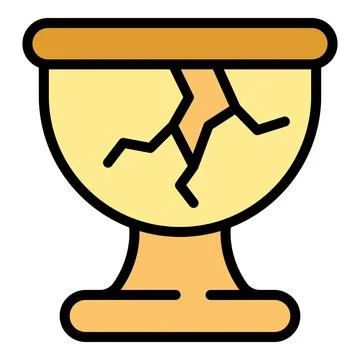 Defective glass icon vector flat Stock Illustration