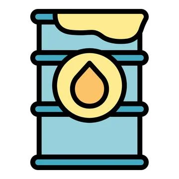 Defective oil barrel icon vector flat Stock Illustration