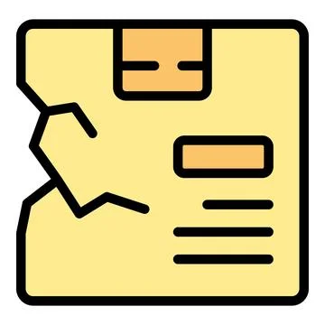 Defective parcel icon vector flat Stock Illustration