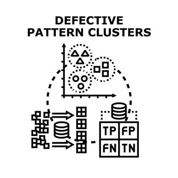 Defective pattern clusters analyzing data quality Stock Illustration