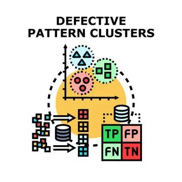 Defective pattern clusters analyzing data quality Stock Illustration