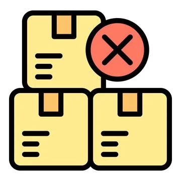 Defective product box icon vector flat Stockillustratie
