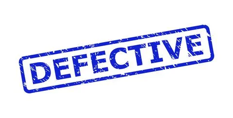 DEFECTIVE Seal with Corroded Texture and Rounded Rect Frame Stock Illustration