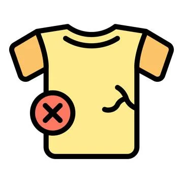 Defective tshirt icon vector flat 库存插图