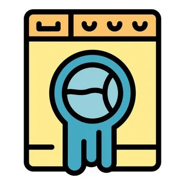 Defective wash machine icon vector flat Stock Illustration