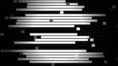 Defects and interference digital glitch effect with white horizontal bars on Stock Footage 345905482