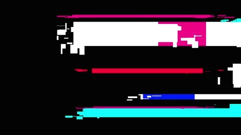 Defects and interference. Digital signal glitch and interference on black Stock Footage 340541556