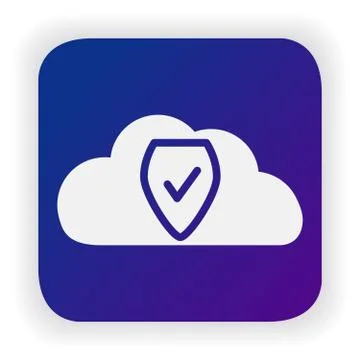 Defence cloud storage.Concept cloud technology data transfer. Stock Illustration