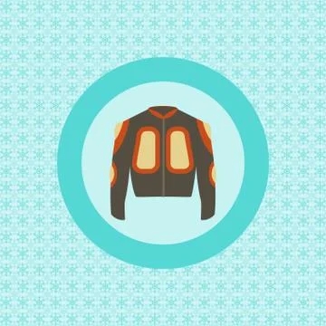 Defence jacket for snowboarding flat icon Stock Illustration