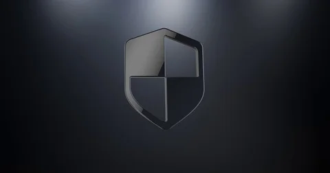 Defend Shield Black 3d Icon Vídeos de archivo 71152943