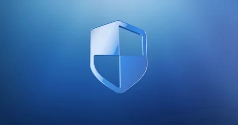 Defend Shield Blue 3d Icon Stock Footage 71152895