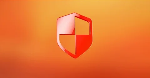 Defend Shield Red 3d Icon Video stock 71153084