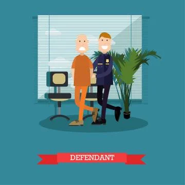 Defendant vector illustration in flat style Stock Illustration