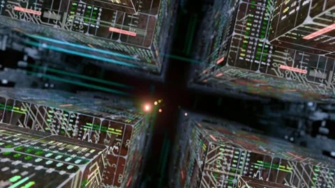 Defending from Above Artificial intelligence Core Cybersecurity in Action Stock Footage 254917732