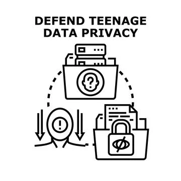 Defending adolescent personal data privacy and security Illustrazione stock