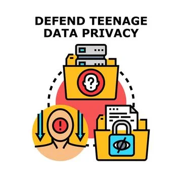 Defending adolescent personal data privacy and security Illustrazione stock