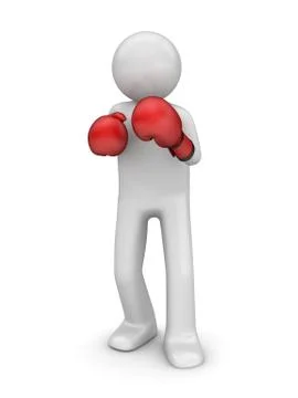 Defending in boxing (3d isolated characters sports series) Illustrazione stock