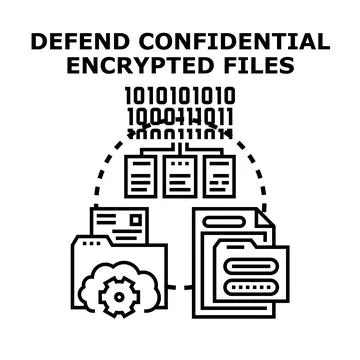 Defending confidential encrypted files and cloud data Stock Illustration
