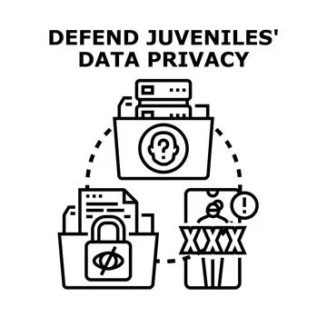 Defending juvenile data privacy and online content protection Illustrazione stock