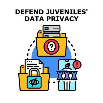 Defending juvenile data privacy and online content protection Stock Illustration
