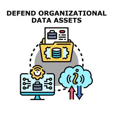 Defending organizational data assets with cybersecurity system Stock Illustration