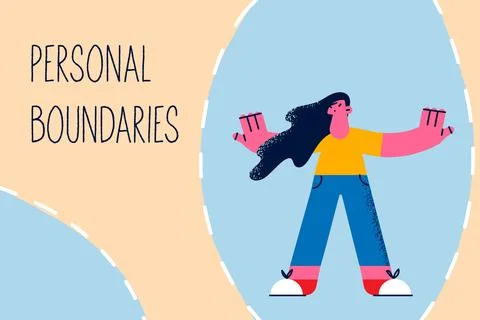 Defending personal boundaries borders concept Illustrazione stock
