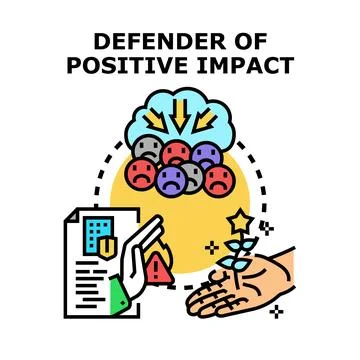 Defending positive impact protecting from negative influence concept Ilustração Stock