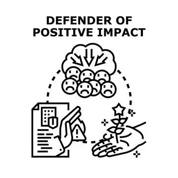 Defending positive impact protecting from negative influence concept Ilustração Stock