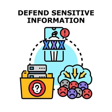 Defending sensitive information from cyber data breach Stock Illustration