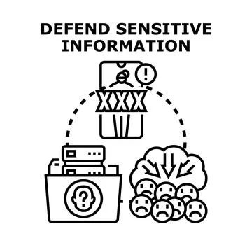 Defending sensitive information from cyber data breach Stock Illustration