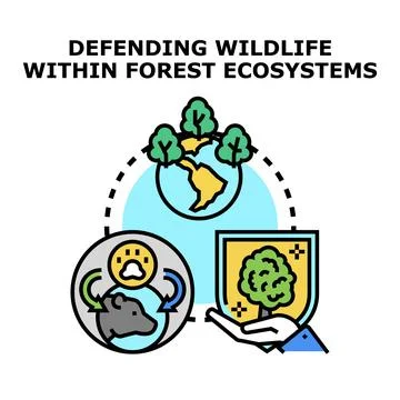 Defending wildlife within forest ecosystems concept vector Stock Illustration