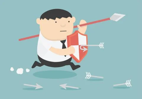 Defense and attack .fat Stock Illustration