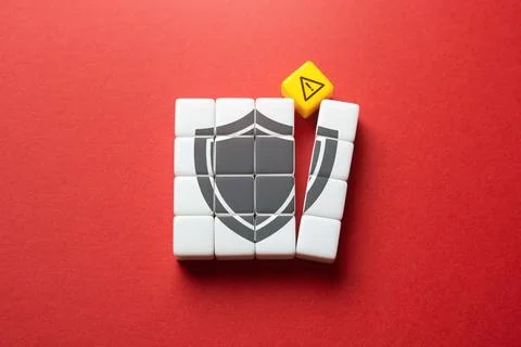 Defense breakdown. The security system is hacked. Weakened immunity. Vulne... Stock Photos