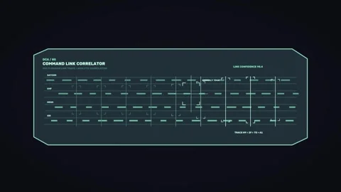 Defense Command Analytics HUD Seamless Loop Stock Footage 342224581