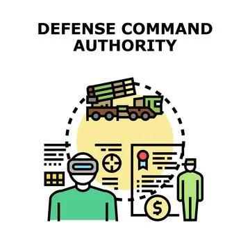 Defense command authority planning military operation Stock Illustration
