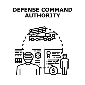 Defense command authority planning military operation Stock Illustration