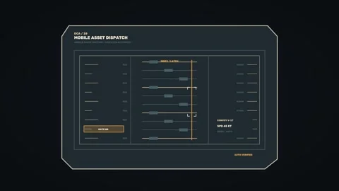 Defense Command Dispatch HUD Seamless Loop Vídeo Stock 342225384