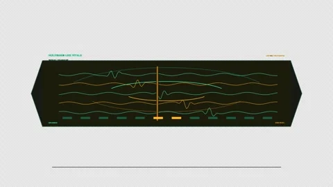 Defense Communication Network HUD Waveform Seamless Loop Stock Footage 342227141