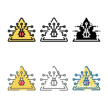Defense data base color minimal icon vector 스톡 일러스트
