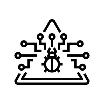 Defense data base line icon vector illustration 스톡 일러스트