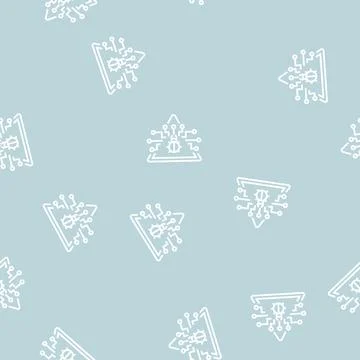 Defense data base line seamless pattern Stock Illustration