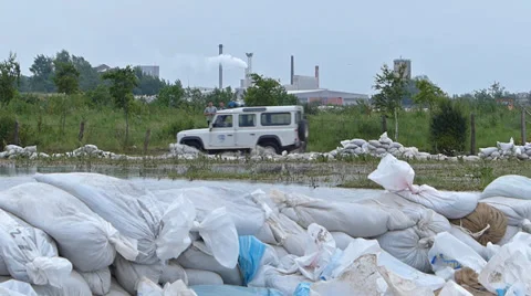 Defense of the flooded river Video stock 39201070