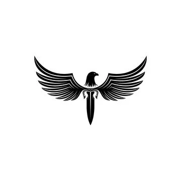 For the defense industry, eagle and dagger combination vector logo. Stock Illustration
