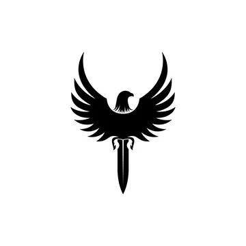 For the defense industry, eagle and dagger combination vector logo. Stock Illustration