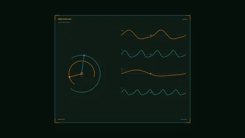 Defense Operations Data Visualization HUD Seamless Loop Stock Footage 342240582