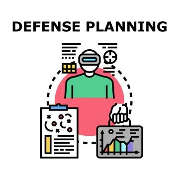 Defense planning preparing strategy and digital security system イラスト素材