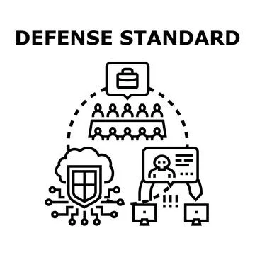 Defense standard concept protecting digital legal information network Stock Illustration